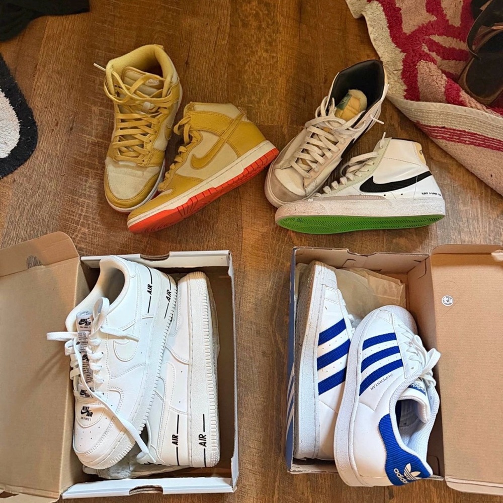 Nike  Mixed Sneaker Lot in Yellow, White, Green, Blue